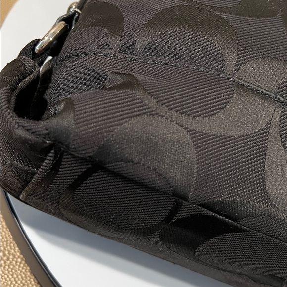 Coach Kyra Signature Flap Dark Brown Crossbody Shoulder Bag with Flower Charm - Picture 9 of 17